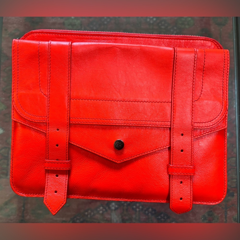 Proenza Schouler PS1 vibrant Red Leather iPad Case / Continental Wallet ✨